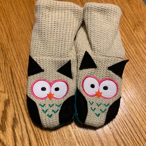 Lazy One Woodland Owl Slippers Sz M KIDS 10/12 - Picture 4 of 5
